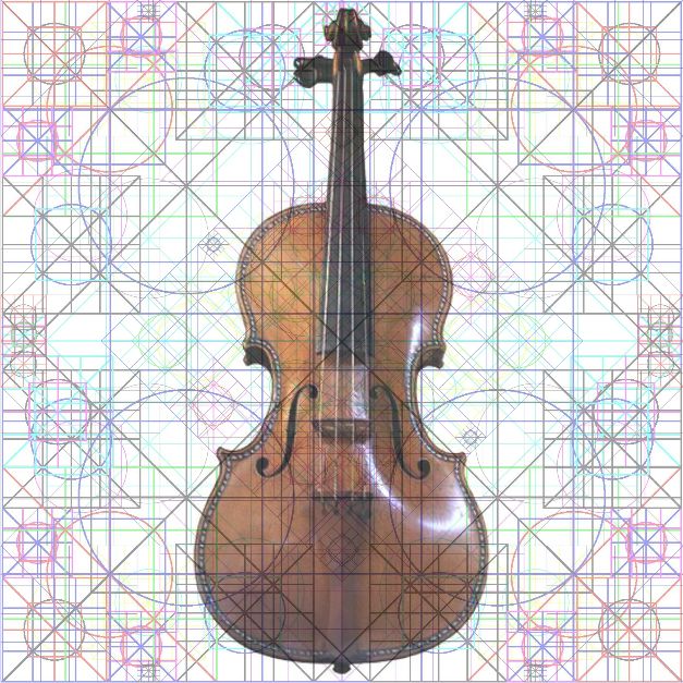 Matrice Note Musicali + Violino Stradivari fig. 1