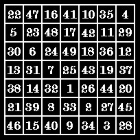 Quadrato magico 7x7 