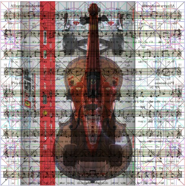 Matrice Note + Violino Stradivari + Spartito Inno spec.+ Ferrari F10 fig. 4